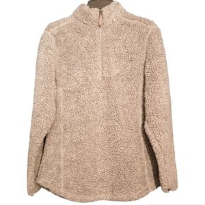 Simply Southern Gray Faux Sherpa Women Pullover Jacket Size Small